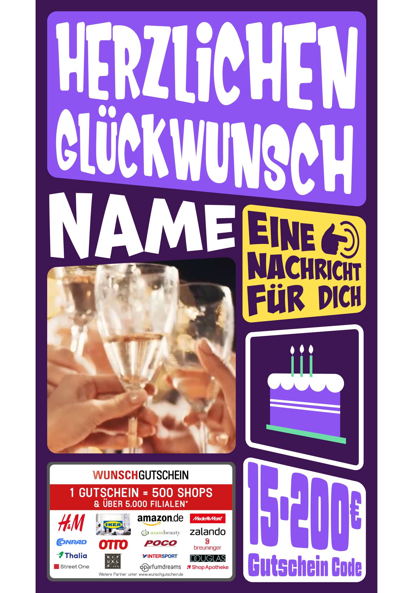 Giftcard - Geburtstag - 07 Herzlichen Glückwunsch