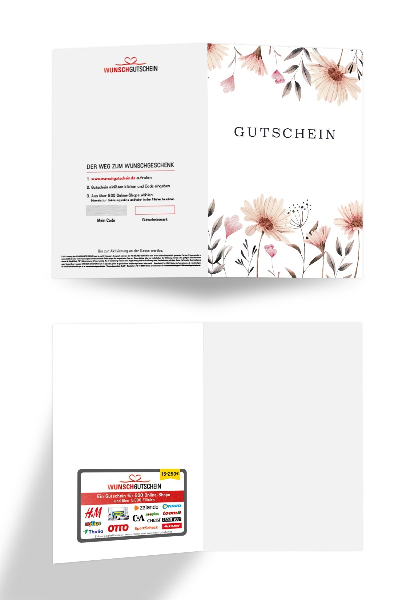 Gutschein - Blumen weiß