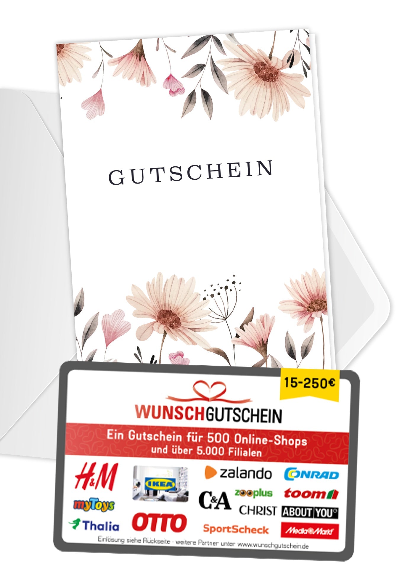 Gutschein - Blumen weiß