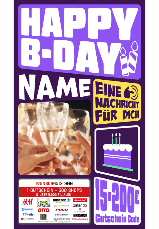 Giftcard - Geburtstag - 01 Happy B-day