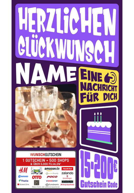 Giftcard - Geburtstag - 07 Herzlichen Glückwunsch