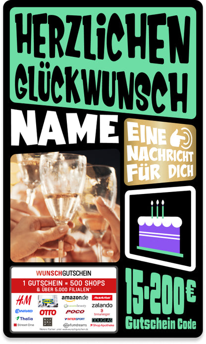 Giftcard - Geburtstag - 07 Herzlichen Glückwunsch