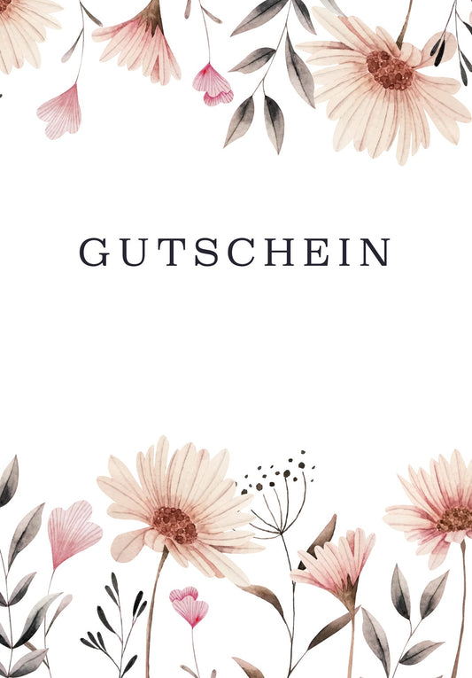 Gutschein - Blumen weiß