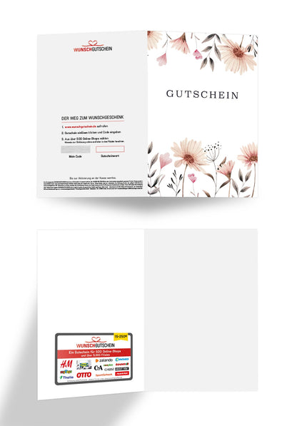 Gutschein - Blumen weiß