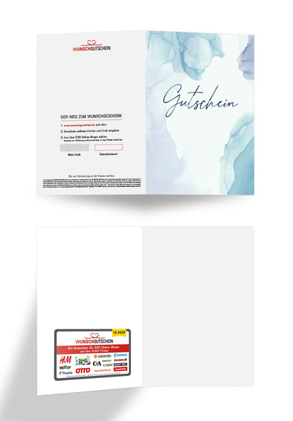 Gutschein - Aquarell blau