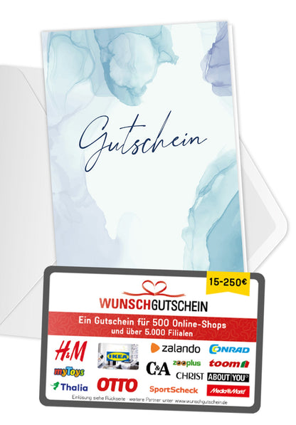 Gutschein - Aquarell blau