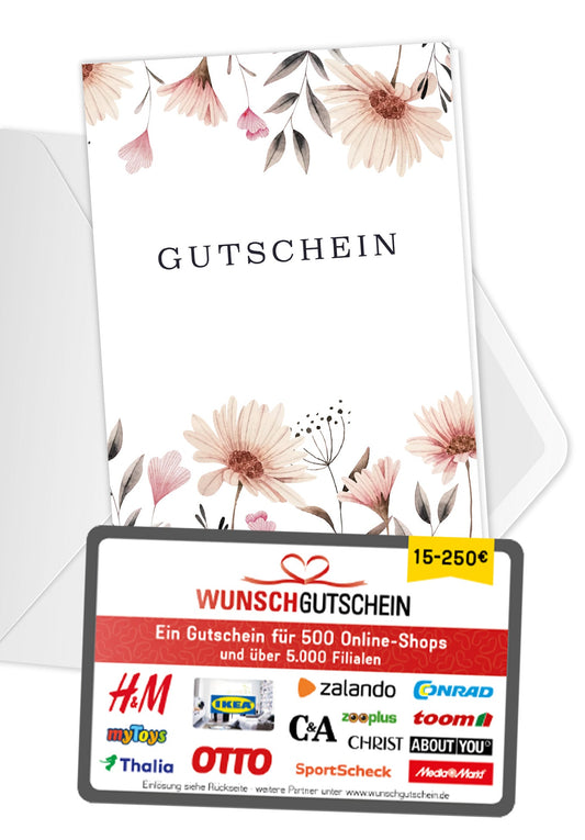 Gutschein - Blumen weiß