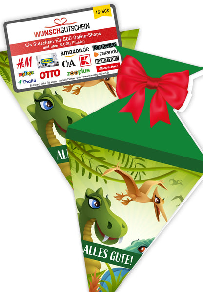 Alles Gute - Schultüte Dino